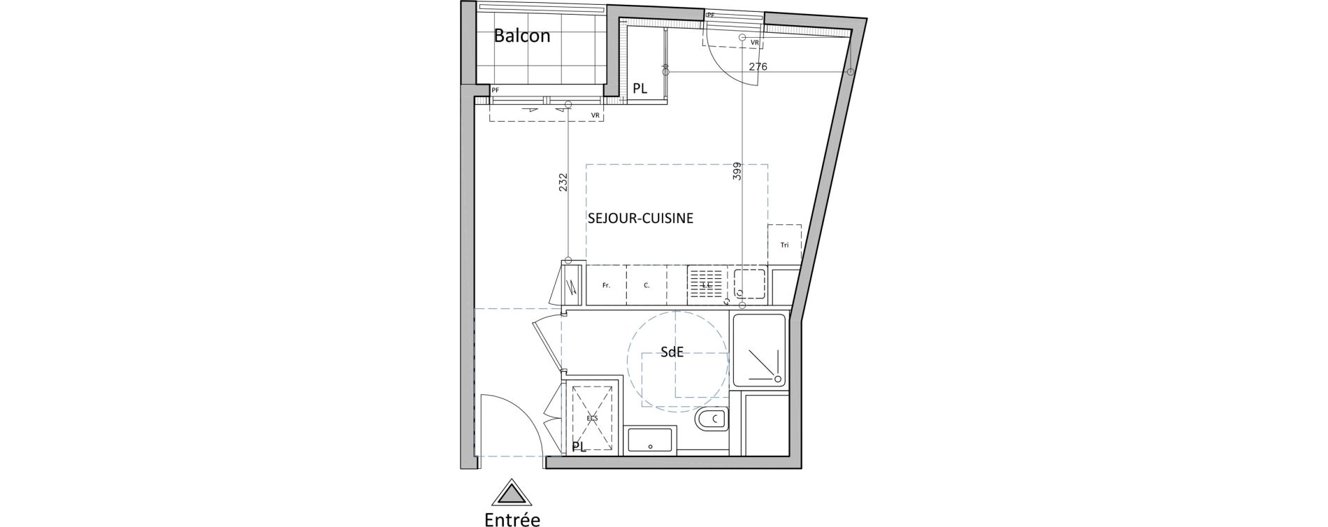 Appartement T1 de 27,67 m2 &agrave; Cap-D'Ail Centre
