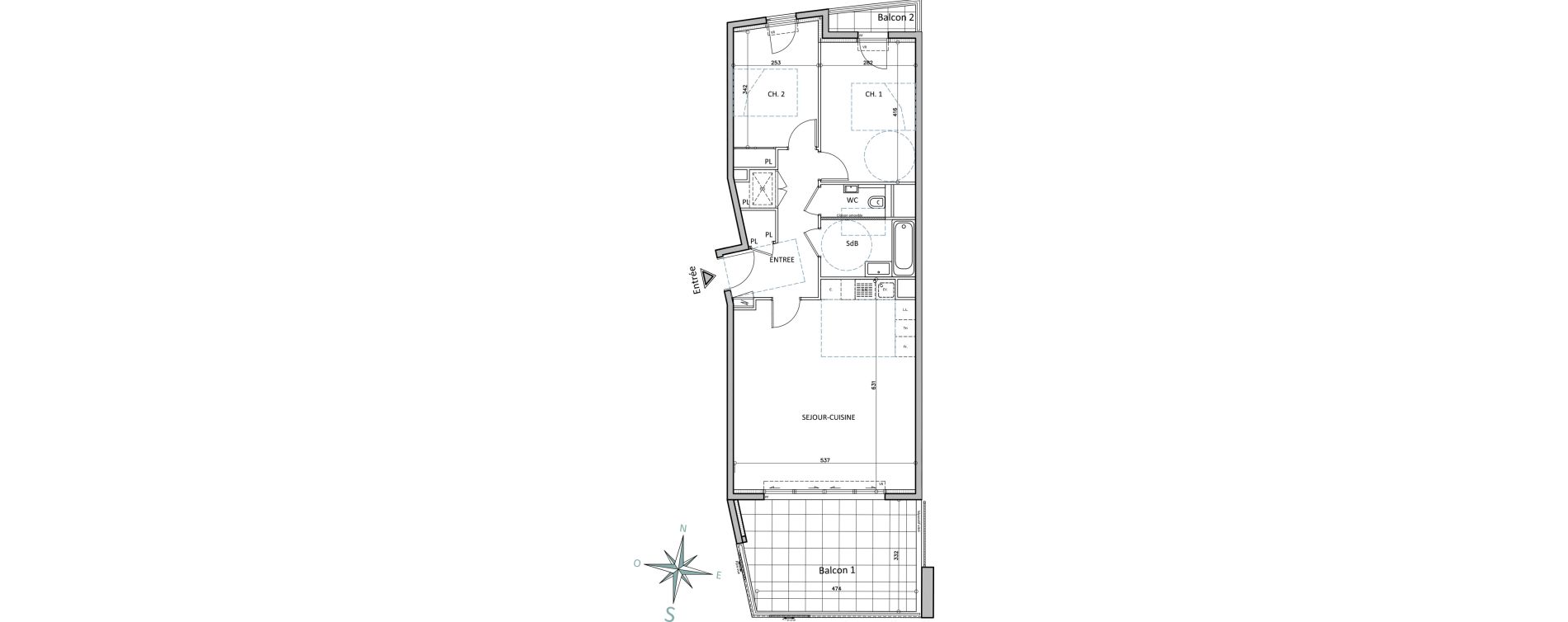 Appartement T3 de 69,67 m2 à Cap-D'Ail Centre