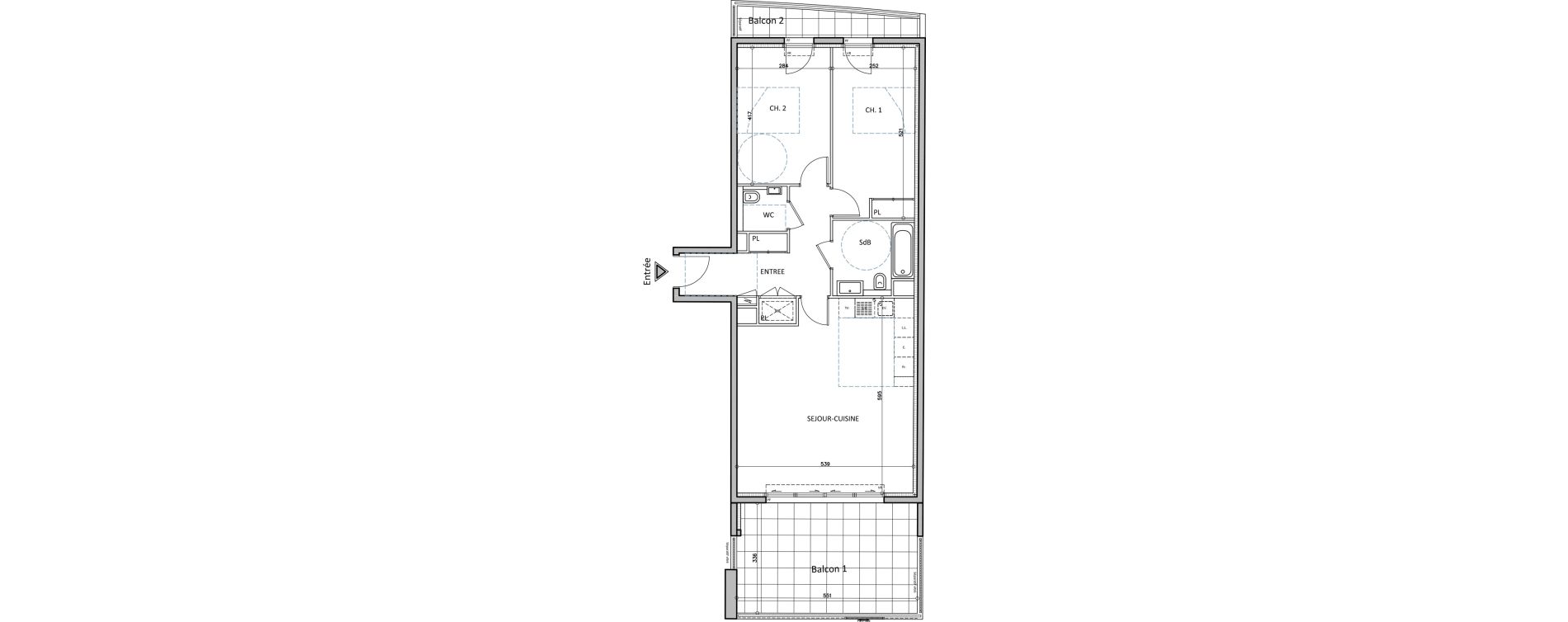 Appartement T3 de 72,69 m2 &agrave; Cap-D'Ail Centre