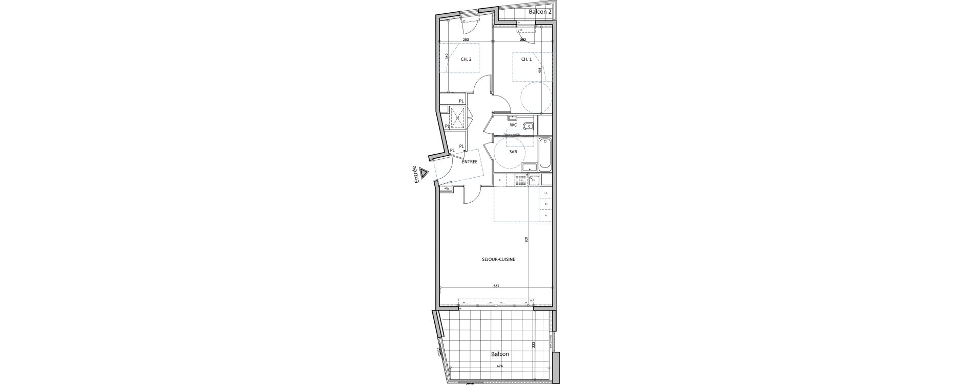 Appartement T3 de 69,67 m2 &agrave; Cap-D'Ail Centre