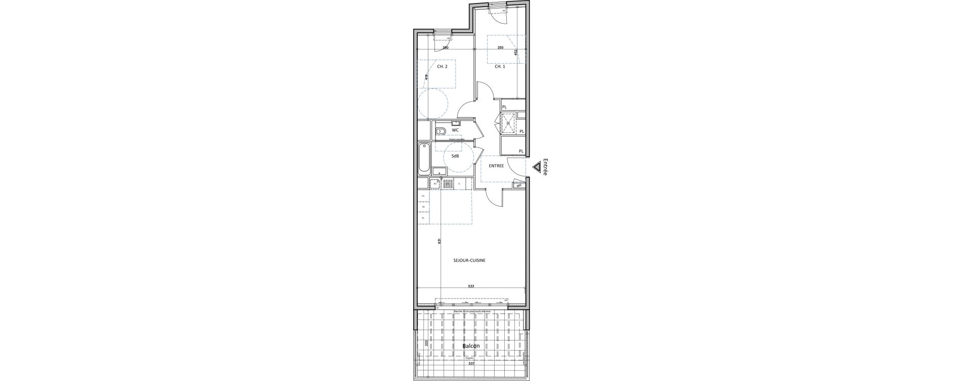 Appartement T3 de 71,50 m2 &agrave; Cap-D'Ail Centre