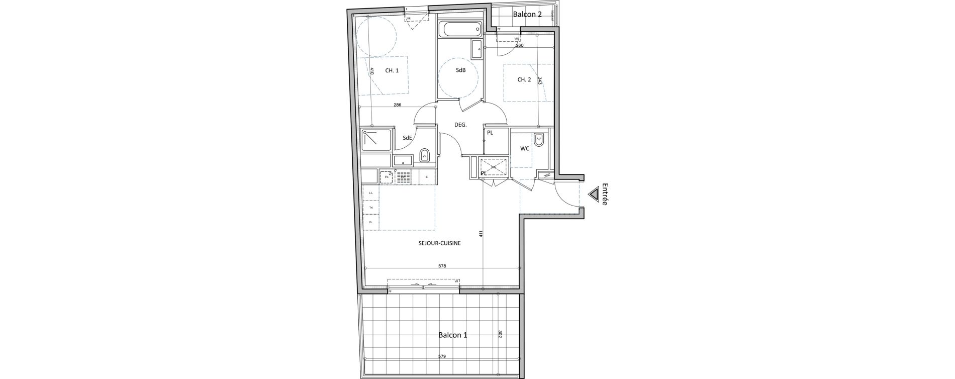 Appartement T3 de 65,33 m2 &agrave; Cap-D'Ail Centre