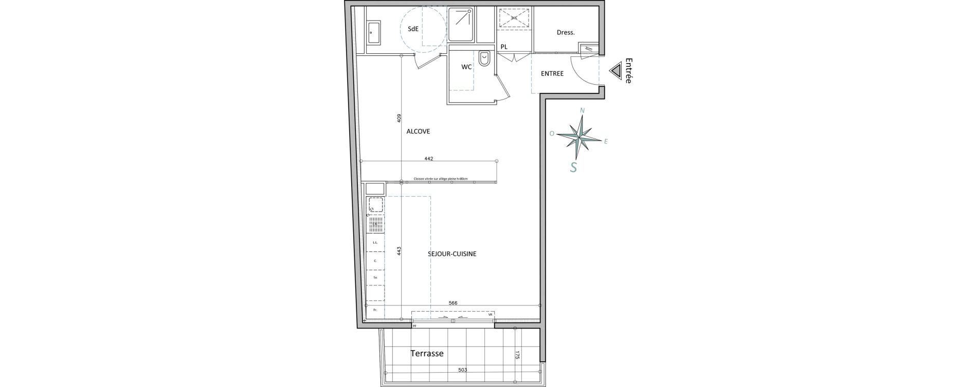 Appartement T1 bis de 61,66 m2 &agrave; Cap-D'Ail Centre