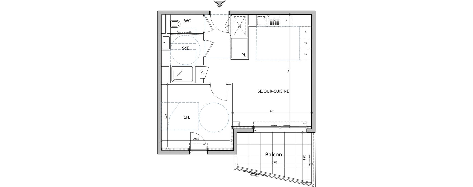 Appartement T2 de 44,66 m2 &agrave; Cap-D'Ail Centre