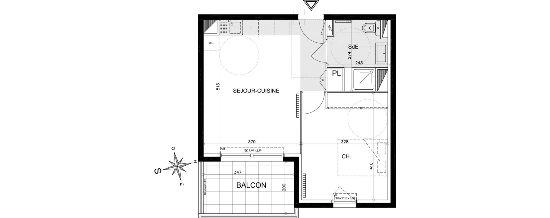 Appartement T2 de 40,00 m2 &agrave; Carros Les plans de carros