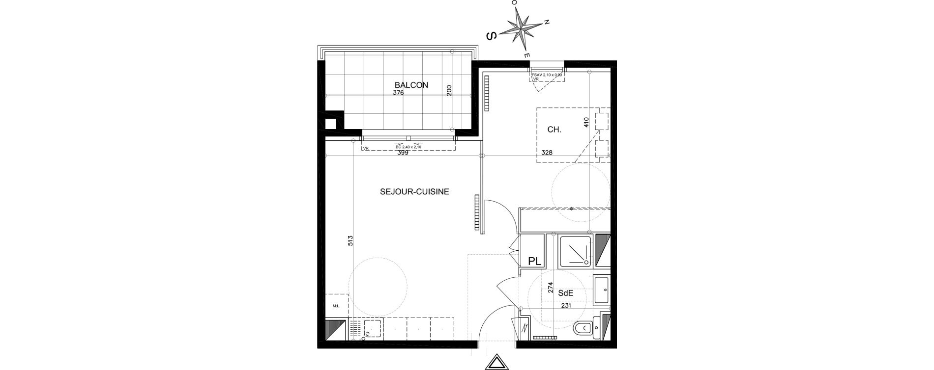 Appartement T2 de 41,50 m2 &agrave; Carros Les plans de carros