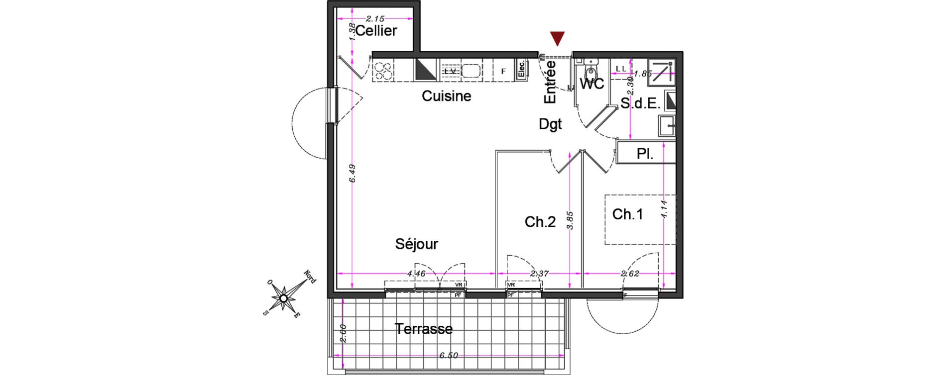 Appartement T3 de 63,15 m2 &agrave; Carros Centre