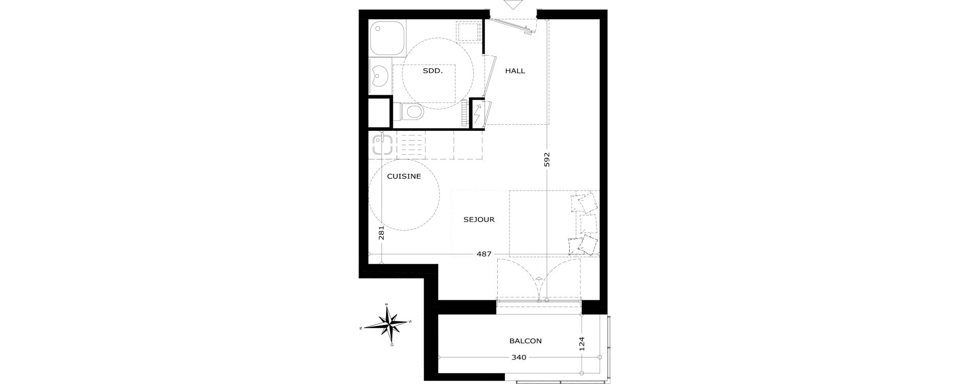 Appartement T1 de 27,00 m2 &agrave; Carros Les plans de carros