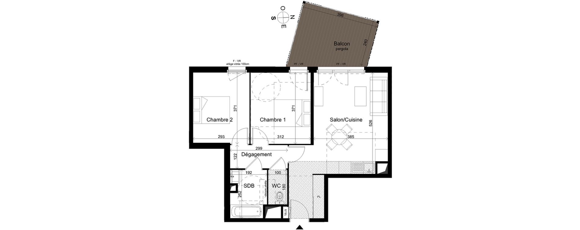 Appartement T3 de 58,25 m2 &agrave; Carros Les plans de carros
