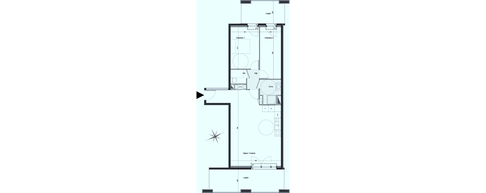 Appartement T3 de 68,60 m2 &agrave; Carros Centre