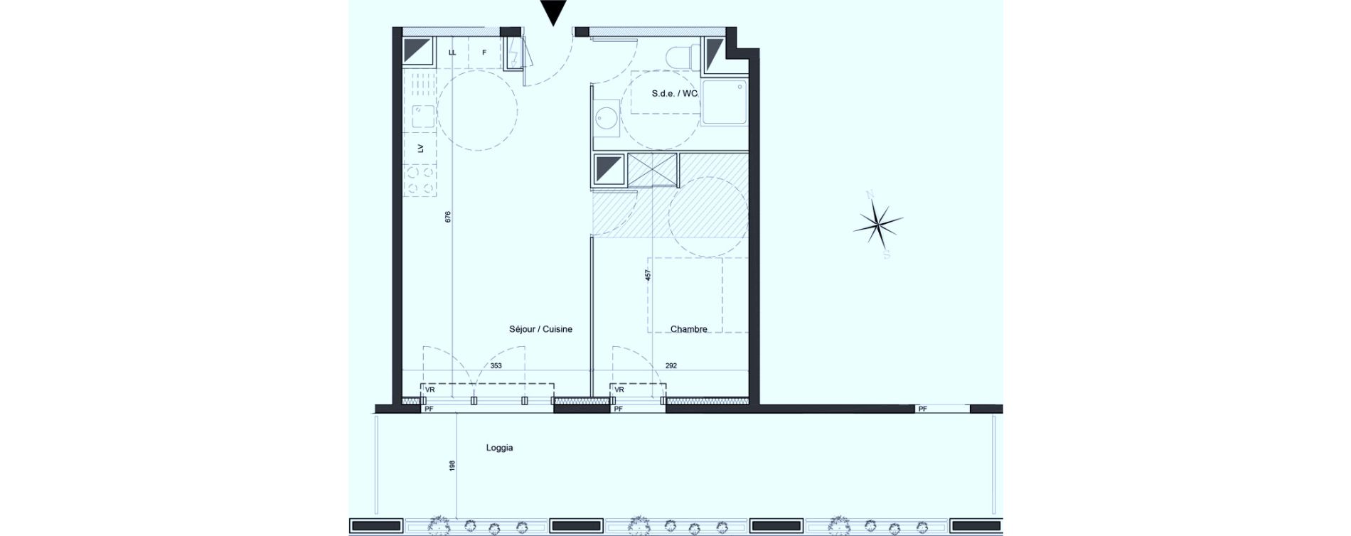 Appartement T2 de 41,80 m2 &agrave; Carros Centre