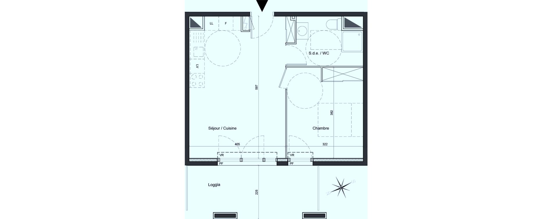 Appartement T2 de 42,00 m2 &agrave; Carros Centre