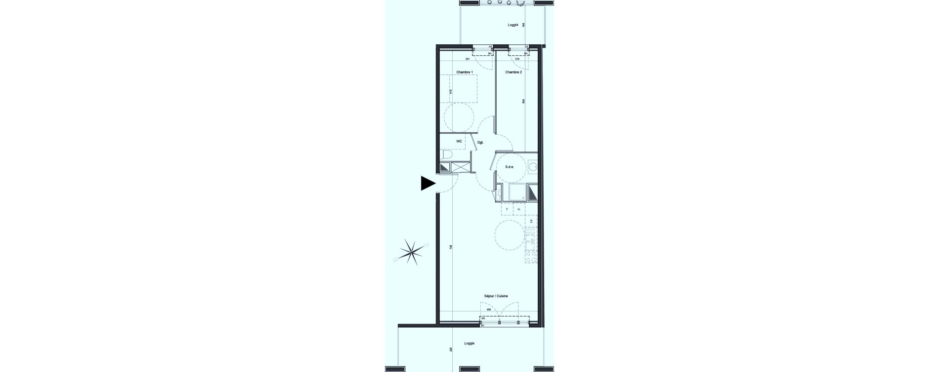 Appartement T3 de 65,30 m2 &agrave; Carros Centre
