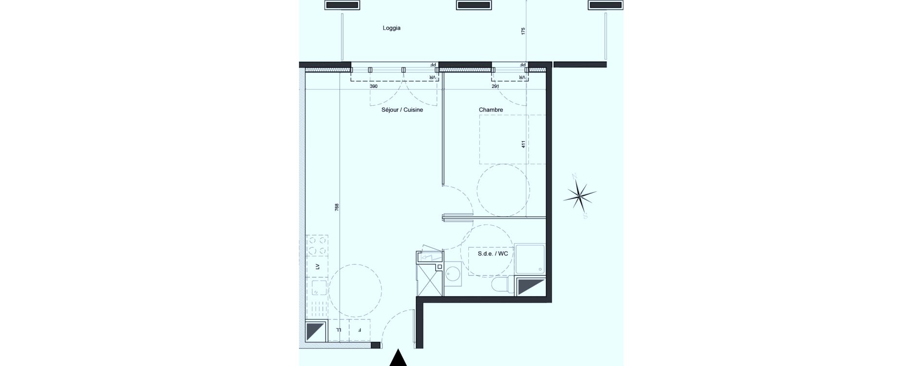 Appartement T2 de 46,20 m2 &agrave; Carros Centre