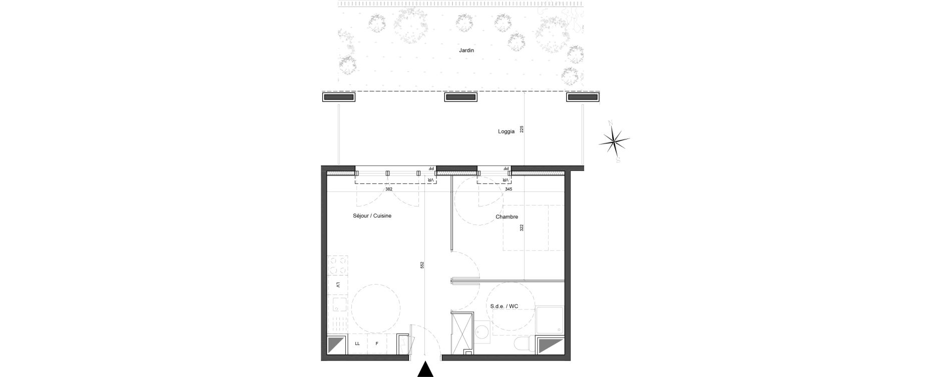 Appartement T2 de 38,70 m2 &agrave; Carros Centre