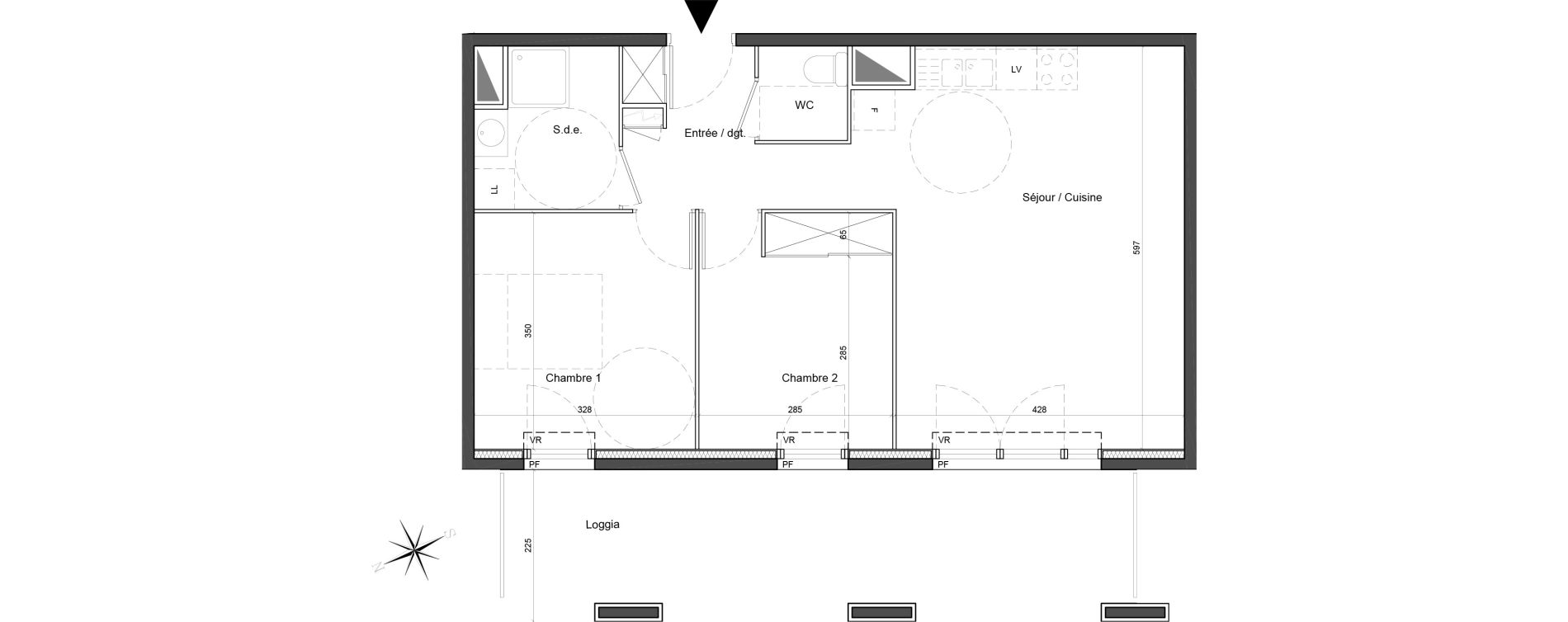 Appartement T3 de 60,40 m2 &agrave; Carros Centre