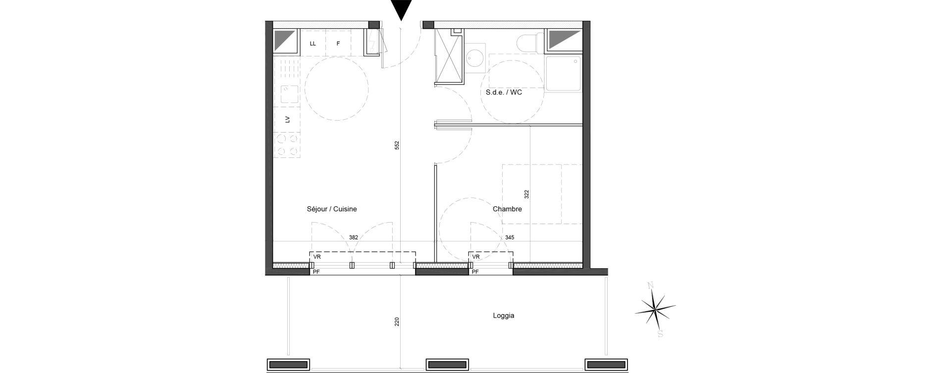 Appartement T2 de 38,70 m2 &agrave; Carros Centre