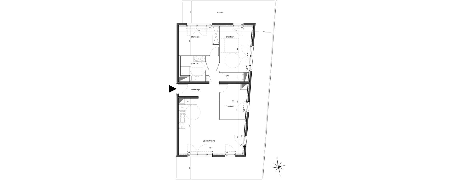 Appartement T4 de 81,50 m2 &agrave; Carros Centre