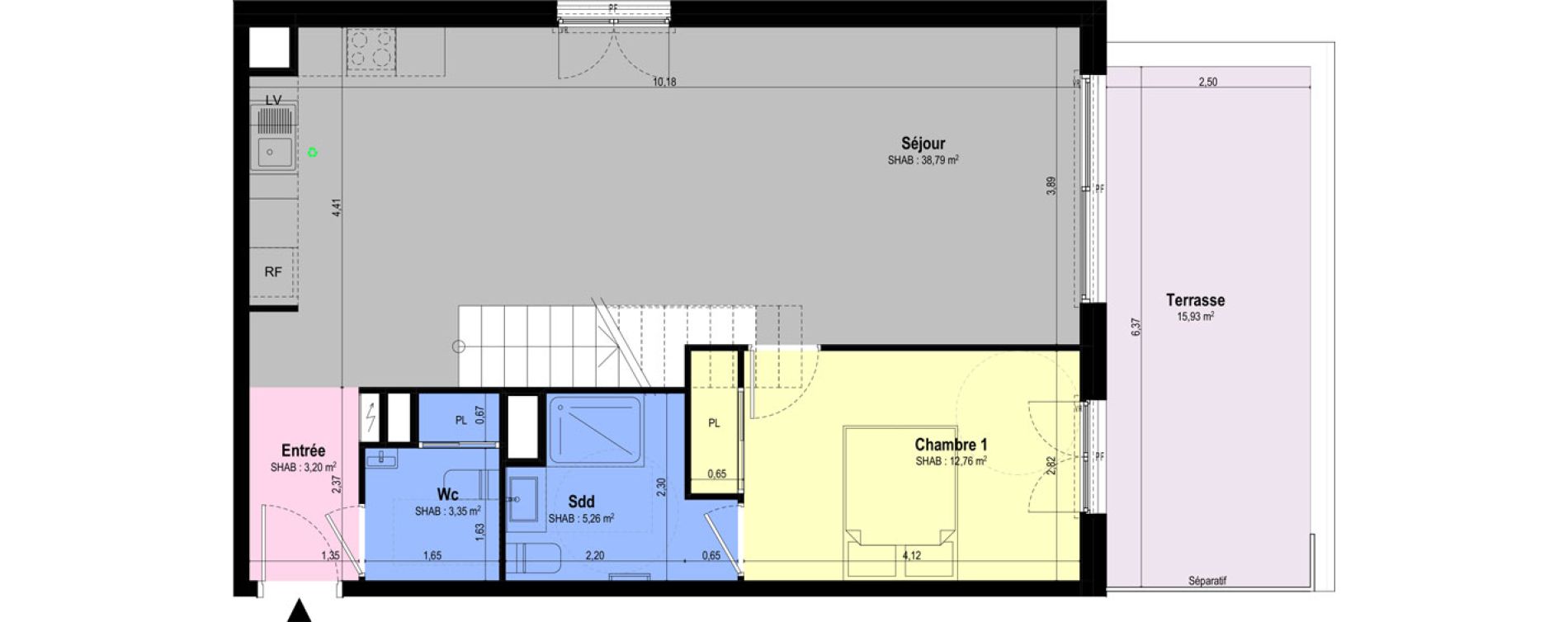 Appartement T4 de 126,56 m2 &agrave; Ch&acirc;teauneuf-Grasse Centre