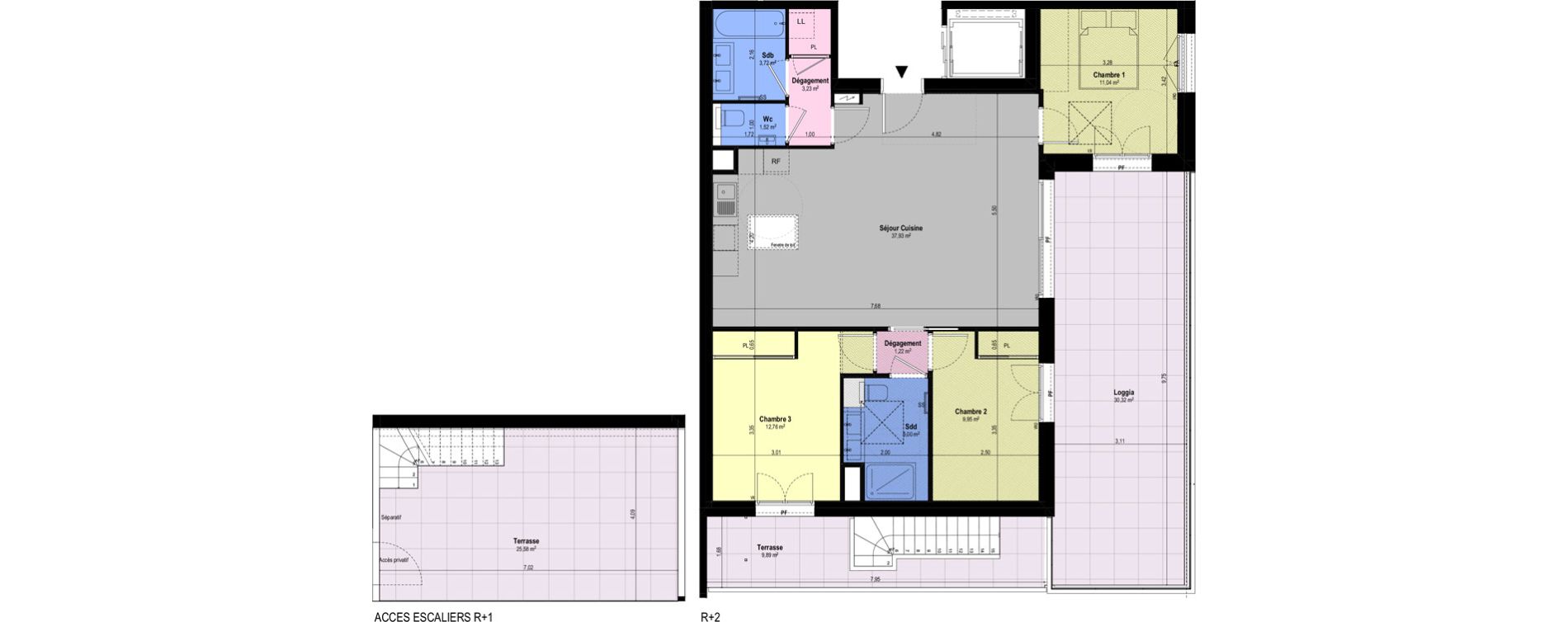 Appartement T4 de 86,23 m2 &agrave; Ch&acirc;teauneuf-Grasse Centre