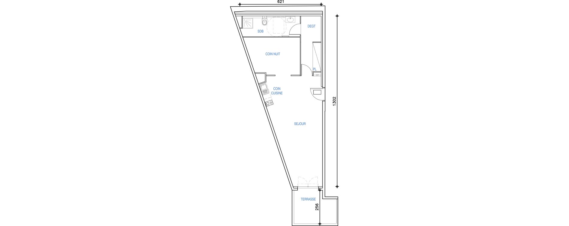 Appartement T1 de 55,42 m2 &agrave; Ch&acirc;teauneuf-Grasse Centre