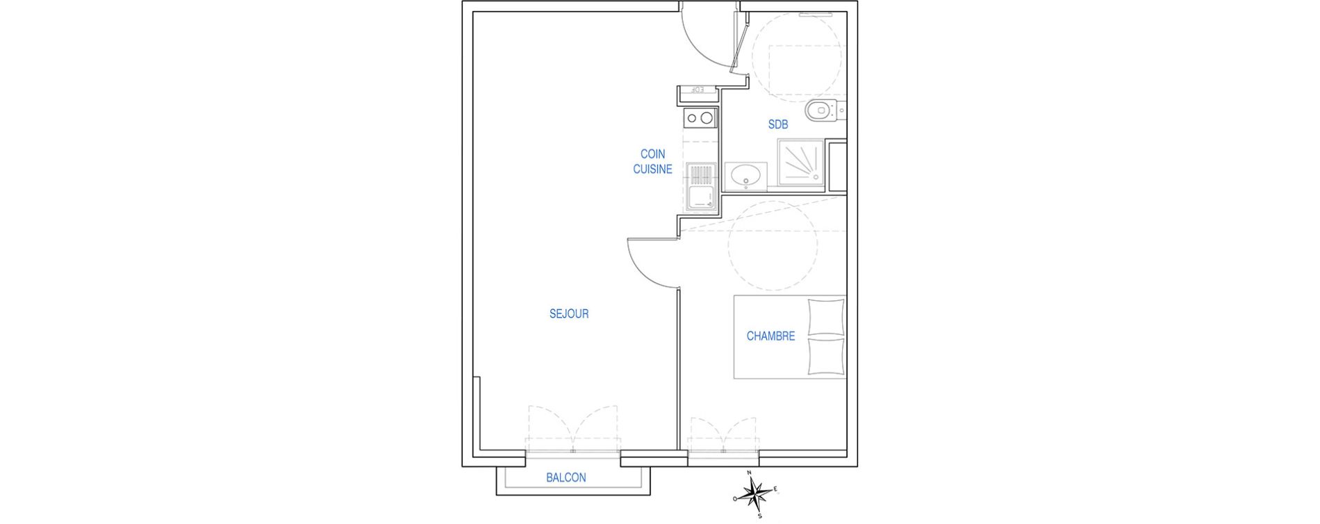 Appartement T2 de 45,15 m2 &agrave; Ch&acirc;teauneuf-Grasse Centre
