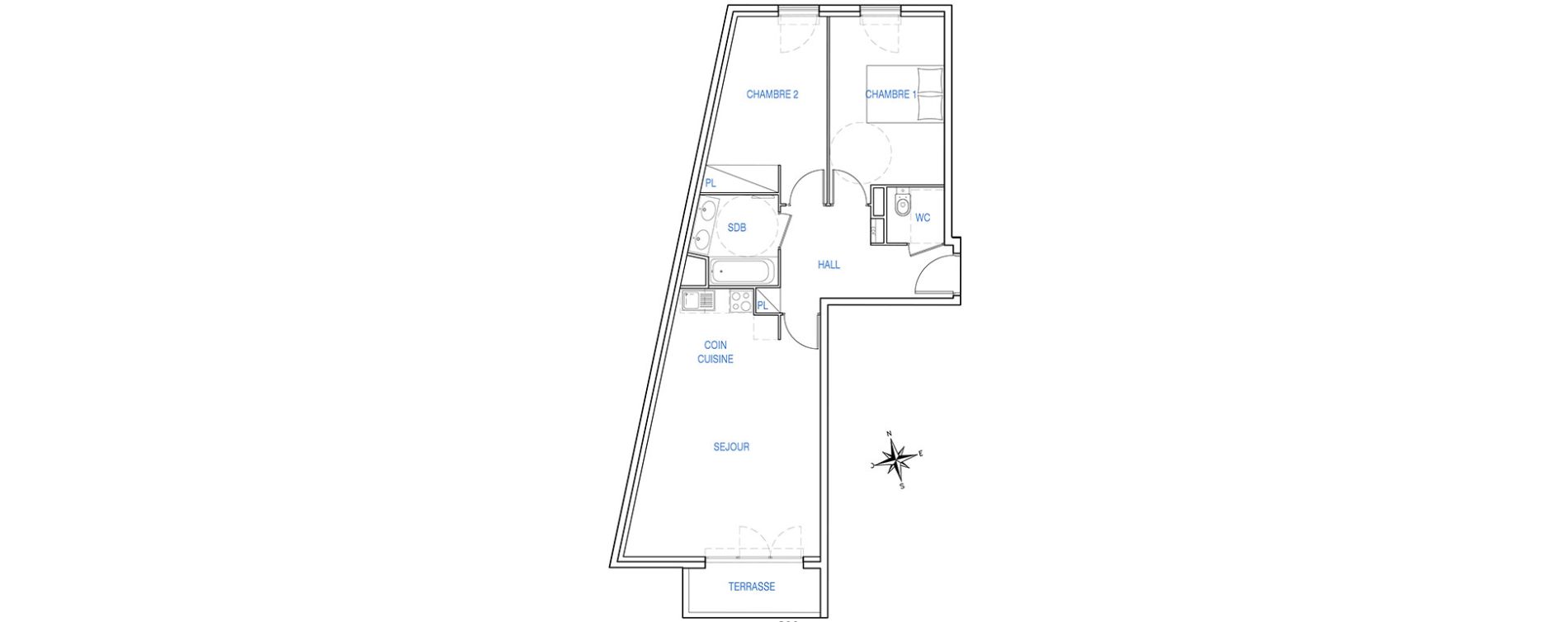 Appartement T3 de 64,35 m2 &agrave; Ch&acirc;teauneuf-Grasse Centre