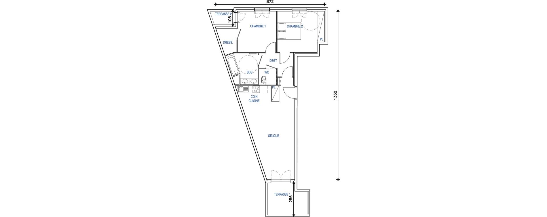 Appartement T3 de 63,84 m2 &agrave; Ch&acirc;teauneuf-Grasse Centre