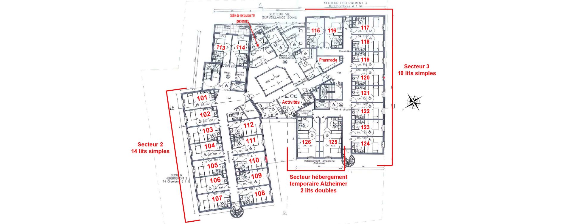 Chambre de 17,30 m2 &agrave; Drap Centre