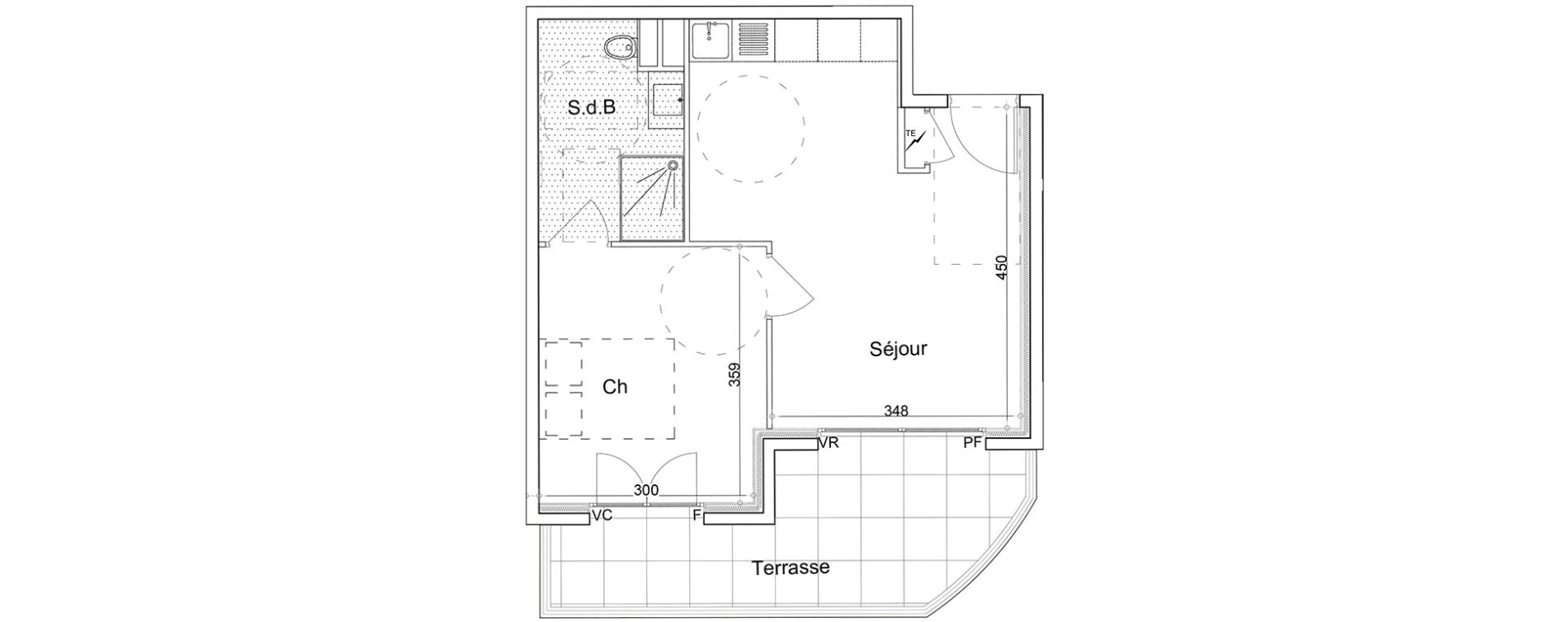 Appartement T2 de 38,61 m2 &agrave; &Egrave;ze Centre