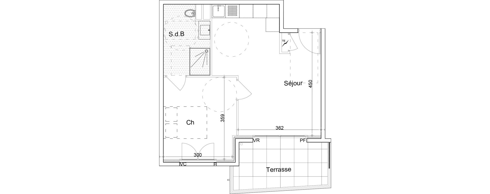 Appartement T2 de 39,27 m2 &agrave; &Egrave;ze Centre