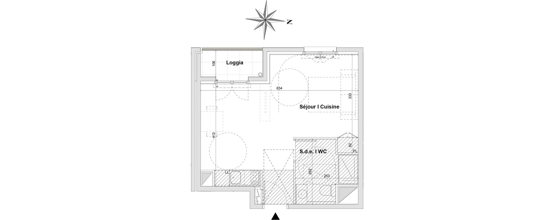 Appartement T1 de 31,50 m2 &agrave; Gatti&egrave;res Centre