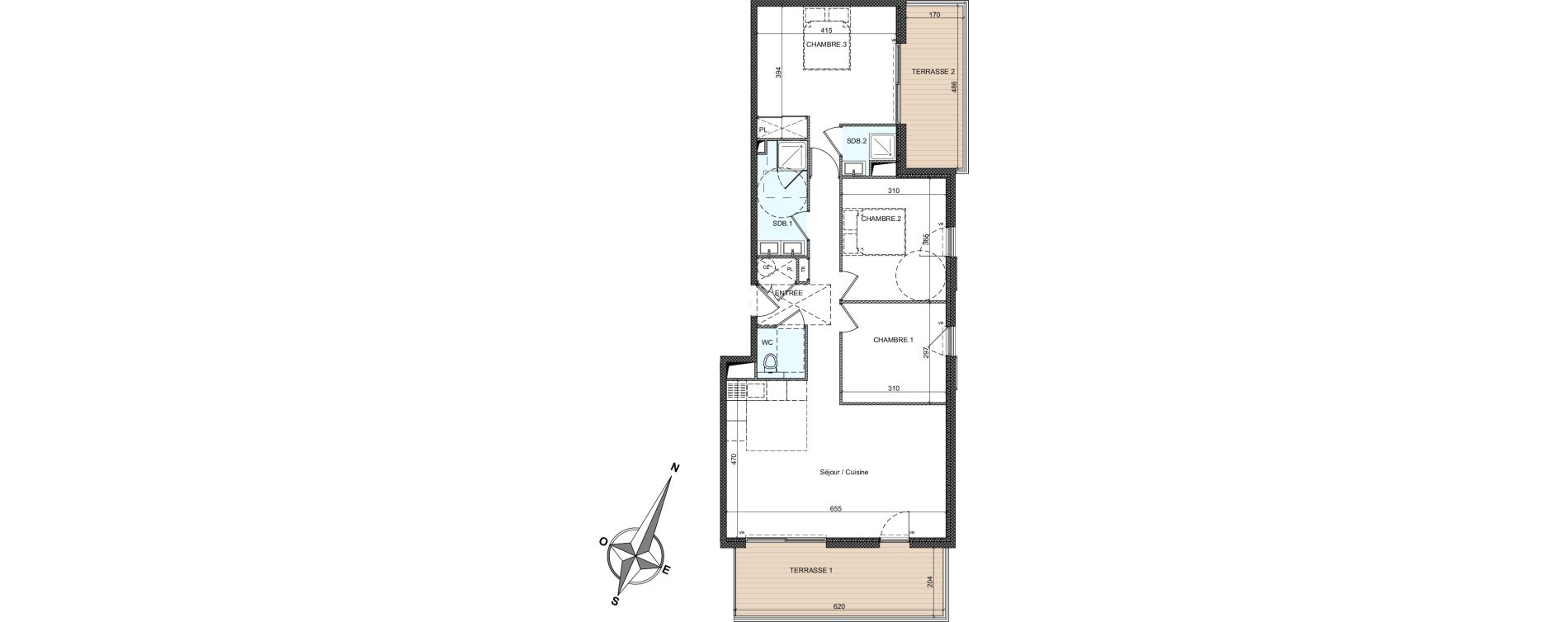 Appartement T4 de 83,21 m2 &agrave; Golfe-Juan Centre