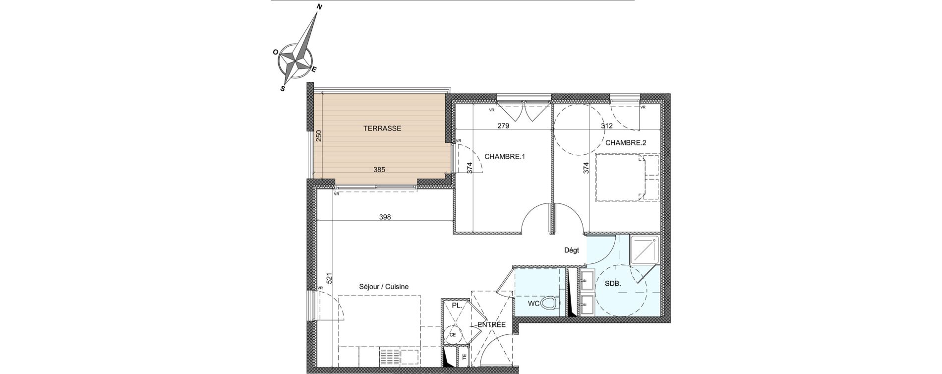 Appartement T3 de 58,37 m2 &agrave; Golfe-Juan Centre