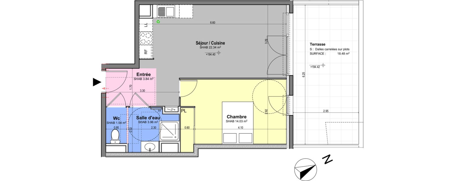 Appartement T2 de 46,00 m2 &agrave; Grasse Centre