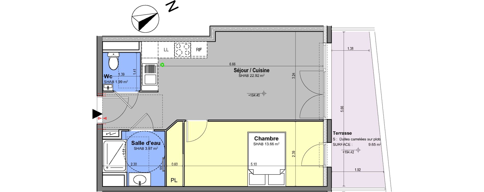 Appartement T2 de 43,00 m2 &agrave; Grasse Centre
