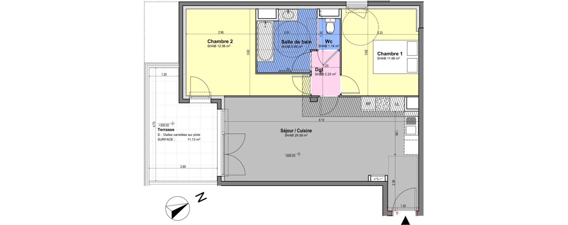 Appartement T3 de 64,00 m2 &agrave; Grasse Centre