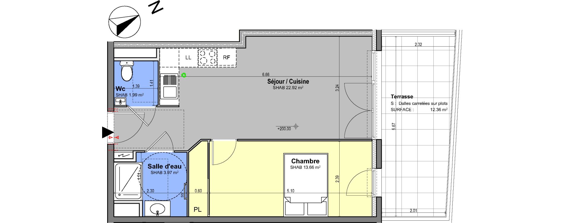 Appartement T2 de 43,00 m2 &agrave; Grasse Centre