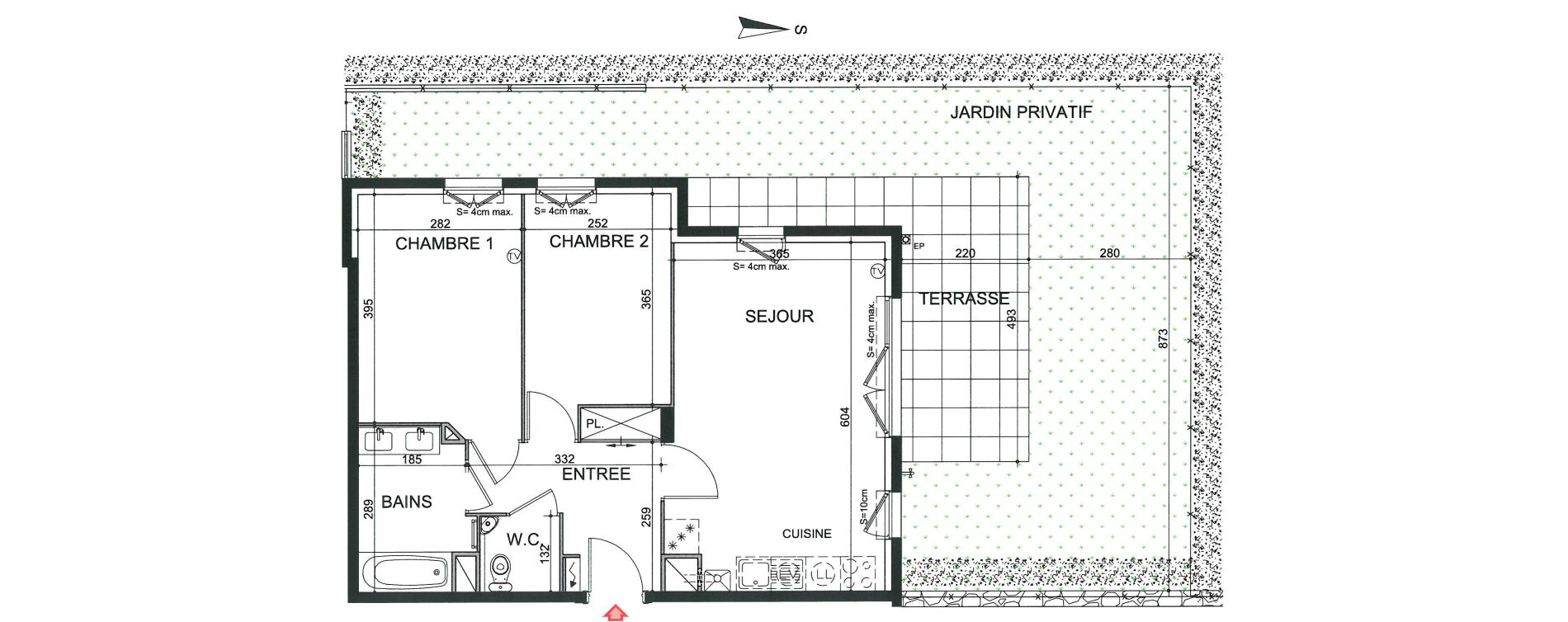 Appartement T3 de 57,28 m2 &agrave; Grasse Centre