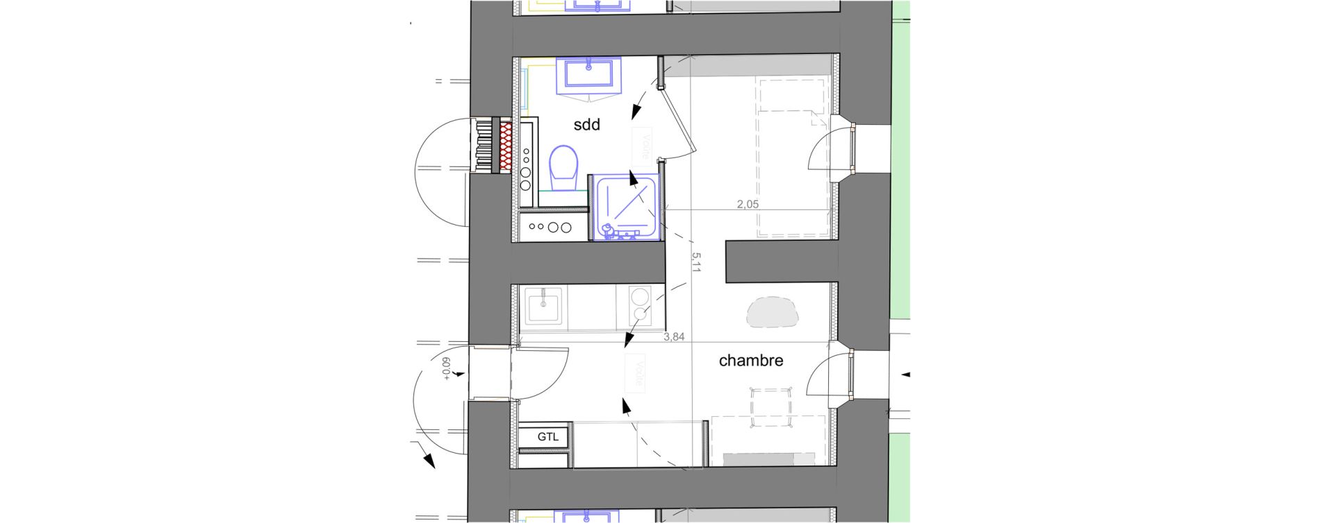 Appartement T1 de 17,30 m2 &agrave; Grasse Centre