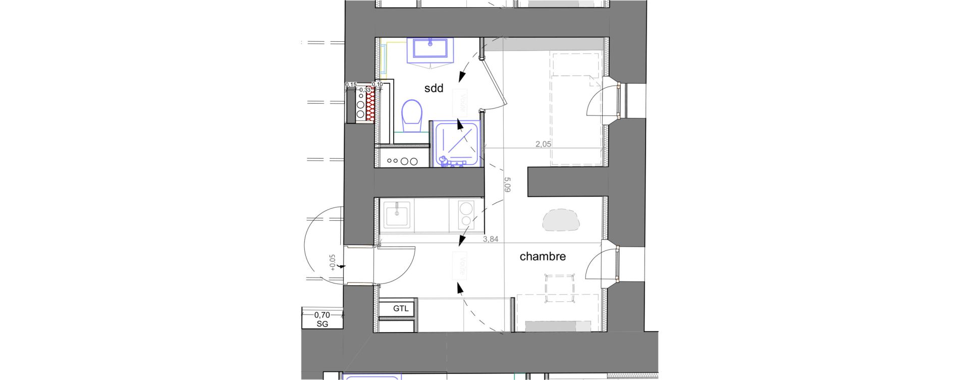 Appartement T1 de 17,20 m2 &agrave; Grasse Centre