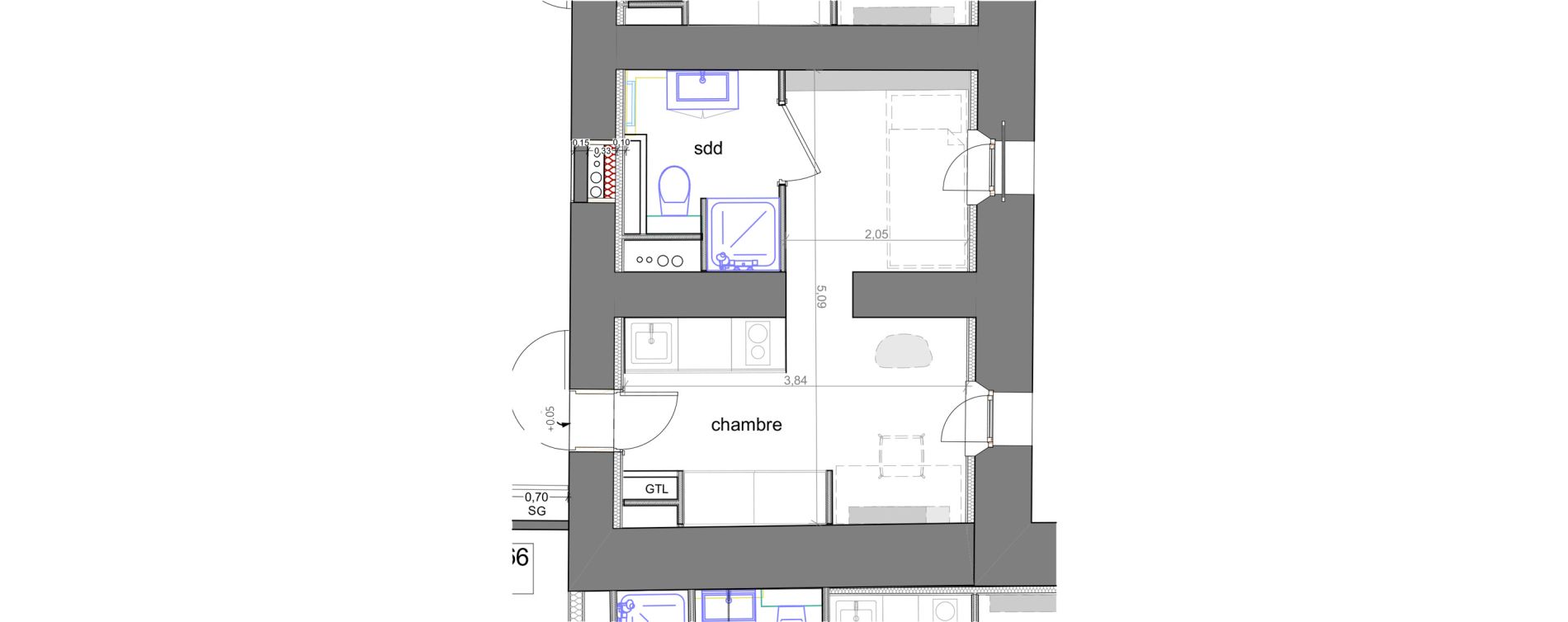 Appartement T1 de 17,20 m2 &agrave; Grasse Centre