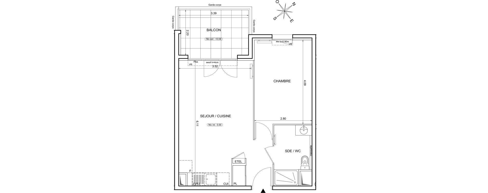Appartement T2 de 40,72 m2 &agrave; Grasse Petit paris
