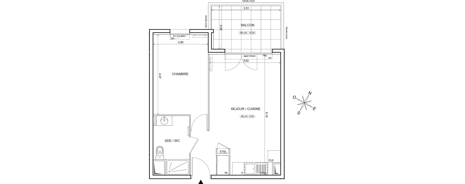Appartement T2 de 40,82 m2 &agrave; Grasse Petit paris