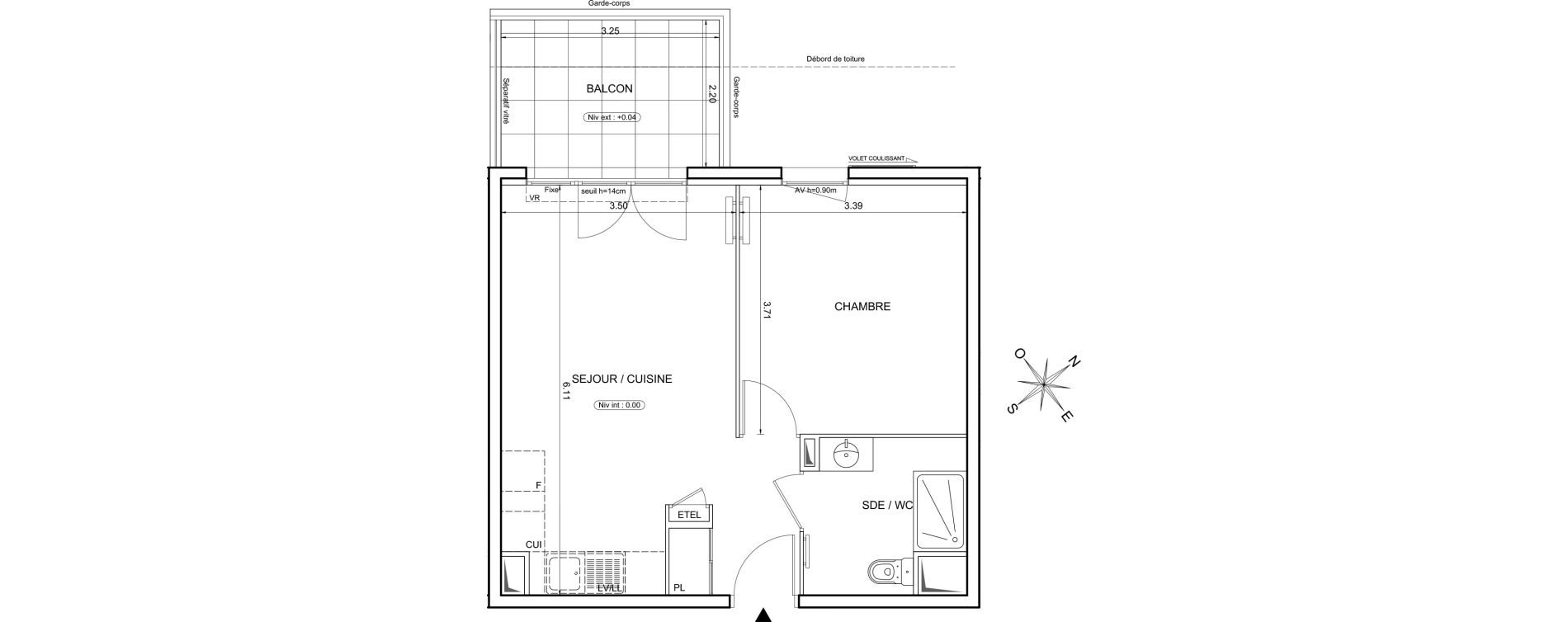 Appartement T2 de 40,67 m2 &agrave; Grasse Petit paris