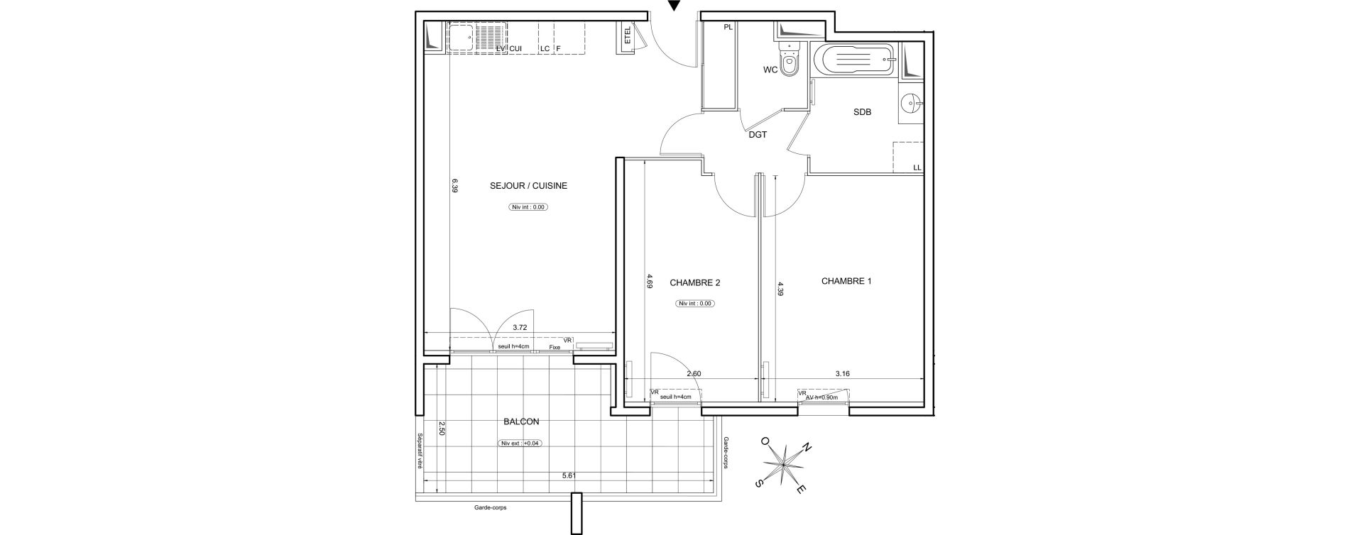 Appartement T3 de 64,09 m2 &agrave; Grasse Petit paris