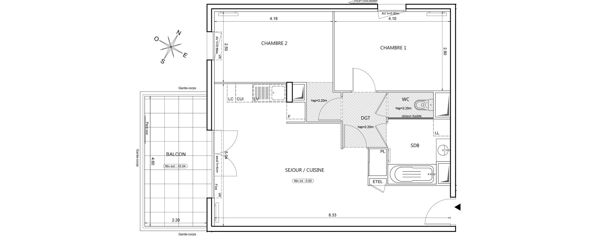 Appartement T3 de 60,34 m2 &agrave; Grasse Petit paris