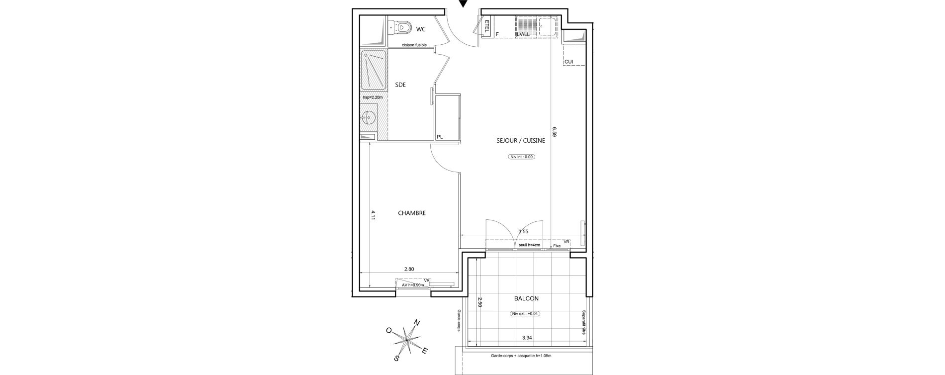 Appartement T2 de 42,94 m2 &agrave; Grasse Petit paris