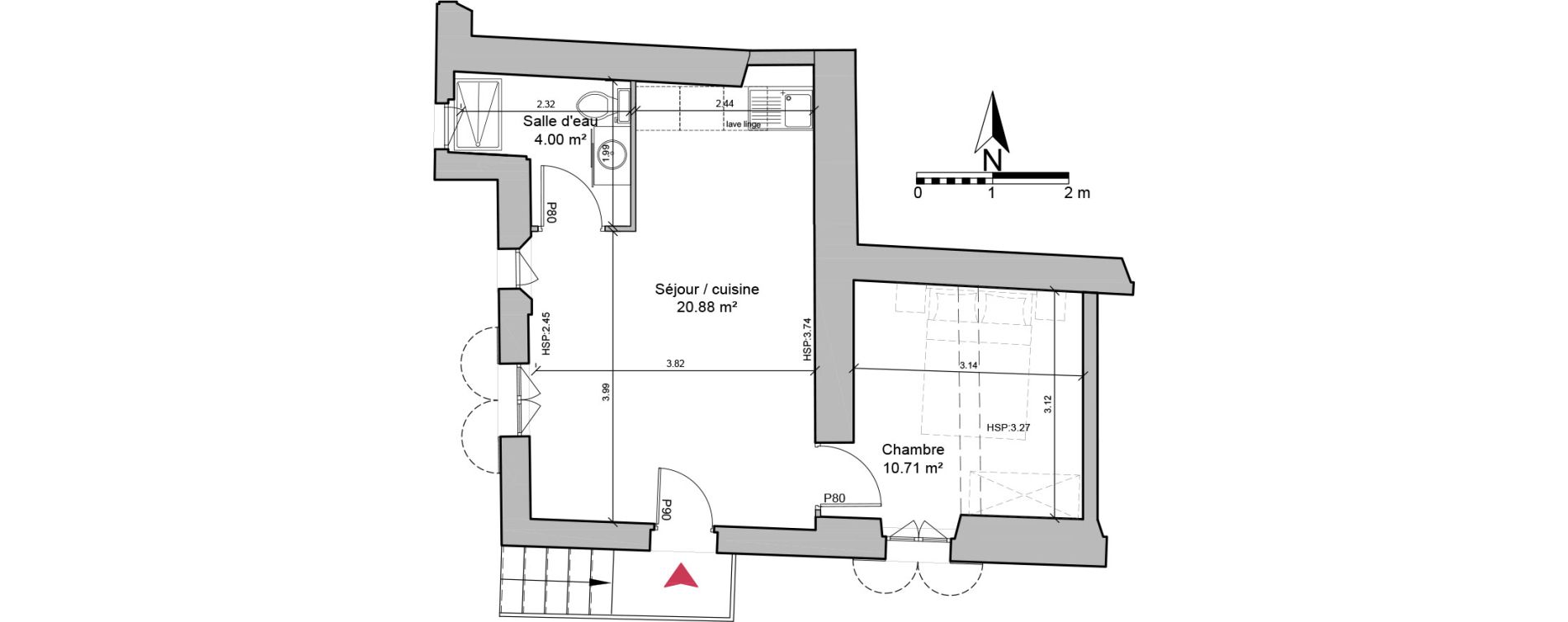 Appartement T2 de 35,59 m2 &agrave; Grasse Saint-jacques nord