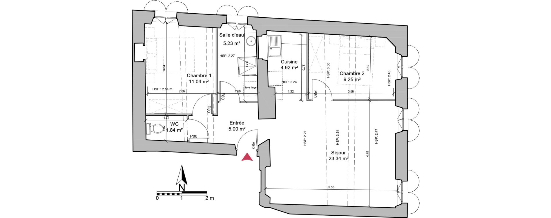 Appartement T3 de 60,62 m2 &agrave; Grasse Saint-jacques nord